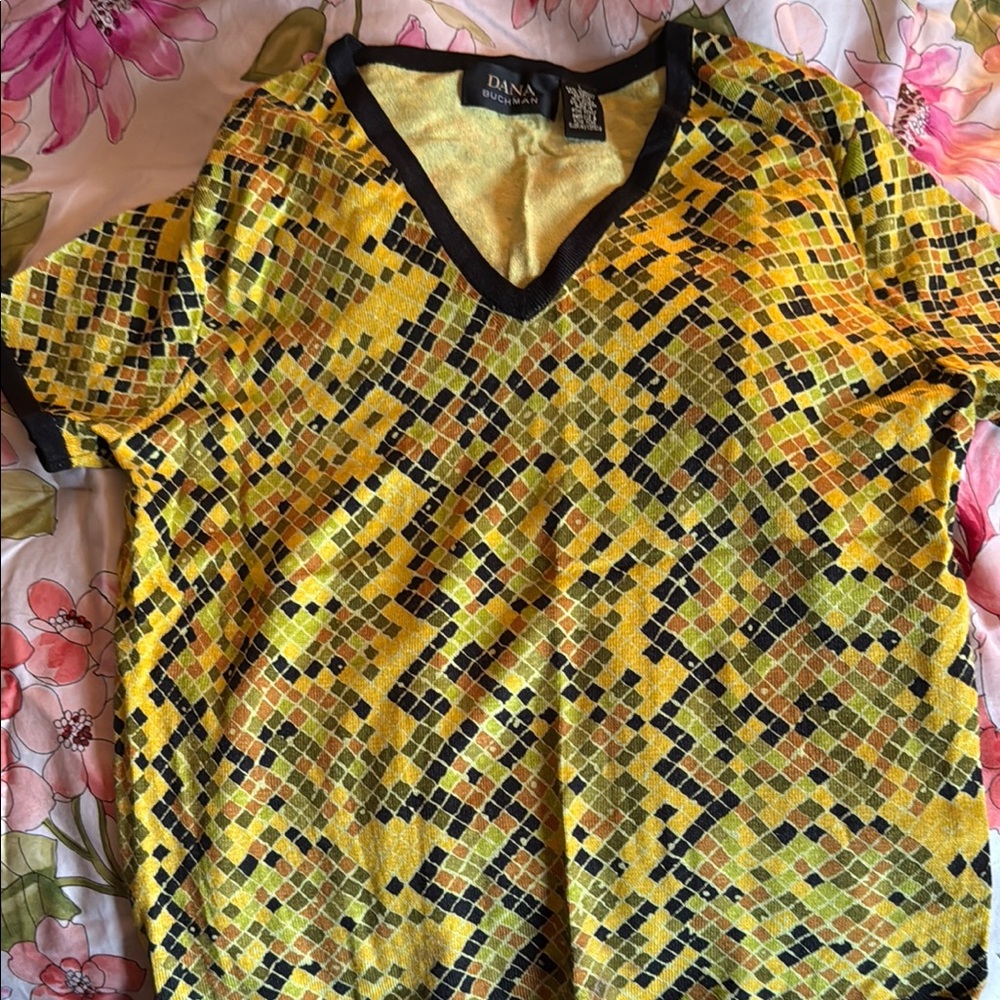 Dana Buchman Kids Yellow Mosaic Top
